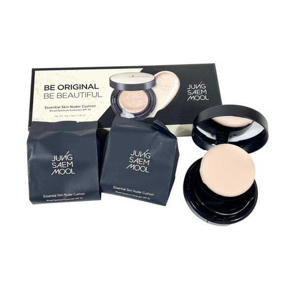 Jung Saem Mool Essential Skin Nuder Cushion 14g + (2) Refills #21 Medium EXP2027 - Picture 3 of 12